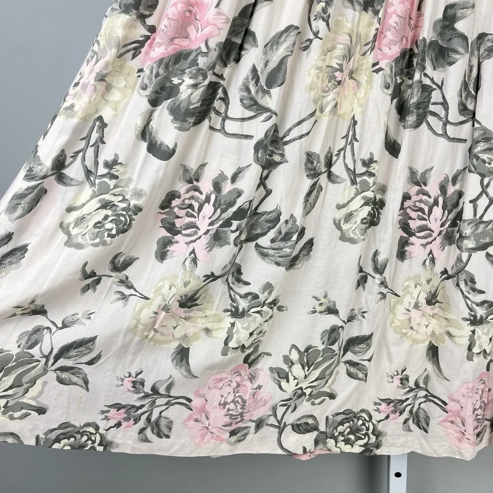 Vintage 80s/90s Sag Harbor Maxi Skirt Womens Medium Rose‎ Floral Print Rayon